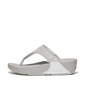 Sandalias FitFlop LULU Shimmerlux Puntera-Post Mujer Blancas | ZK5328167