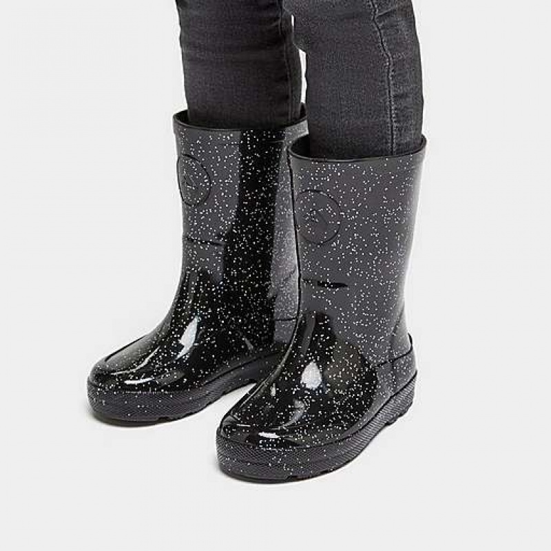 Botas de Lluvia FitFlop WONDERWELLY Glitter Ergonomic Niños Negras | PS6052978