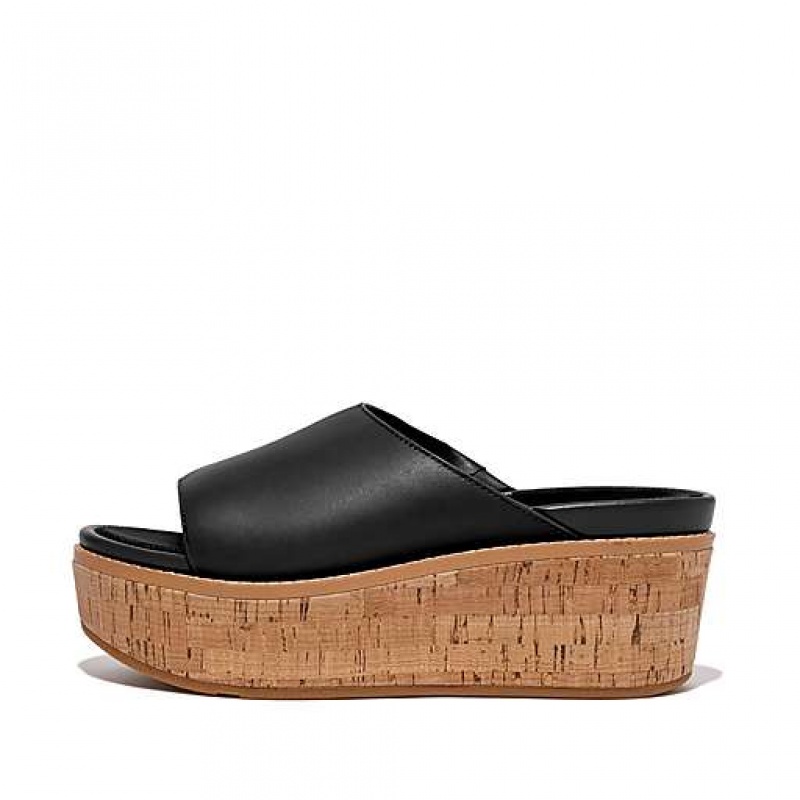 Chanclas FitFlop ELOISE Cork-Wrap Cuero Wedge Mujer Blancas | RM1643508