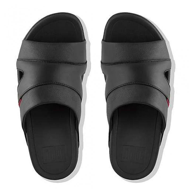 Chanclas FitFlop FREEWAY Cuero Pool Hombre Gris | WO0756842