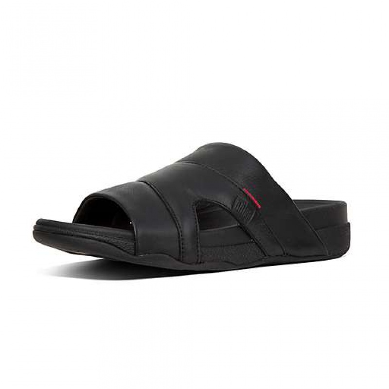 Chanclas FitFlop FREEWAY Cuero Pool Hombre Gris | WO0756842