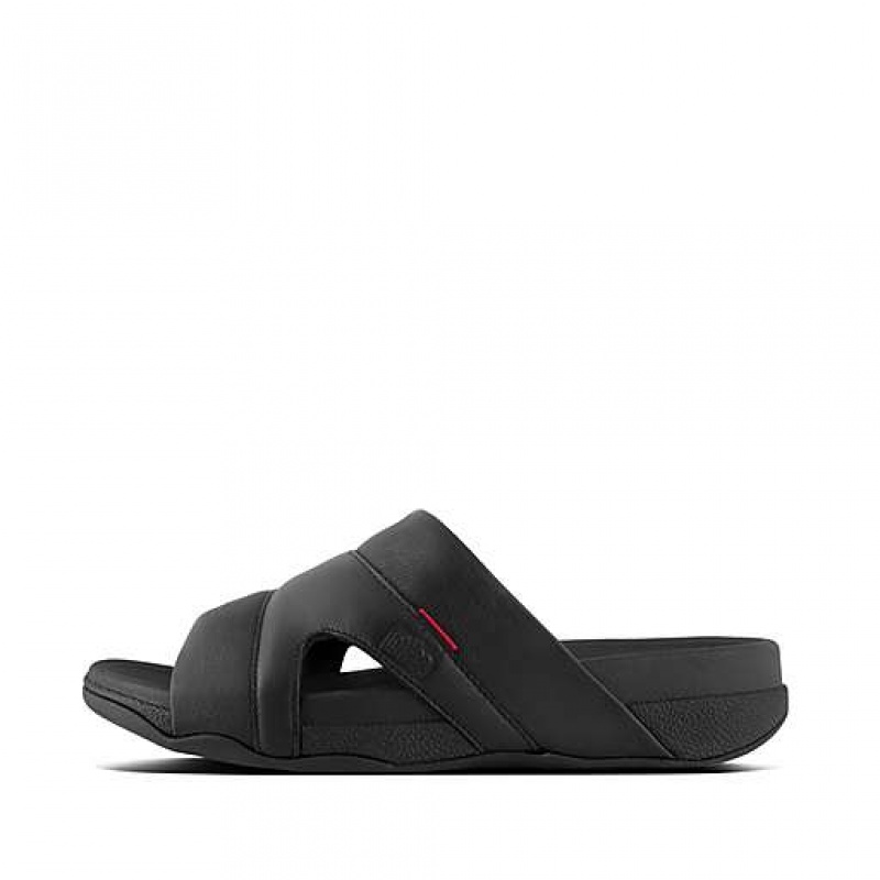 Chanclas FitFlop FREEWAY Cuero Pool Hombre Gris | WO0756842