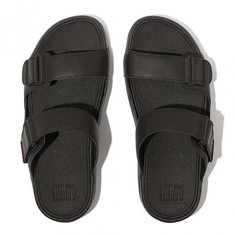 Chanclas FitFlop GOGH Cuero Hombre Moradas Blancas | PJ4097362