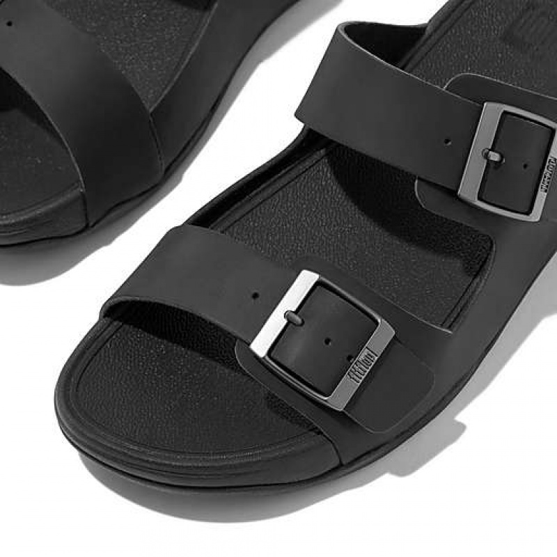 Chanclas FitFlop GOGH MOC Hebilla Nubuck Hombre Negras | XW4629718