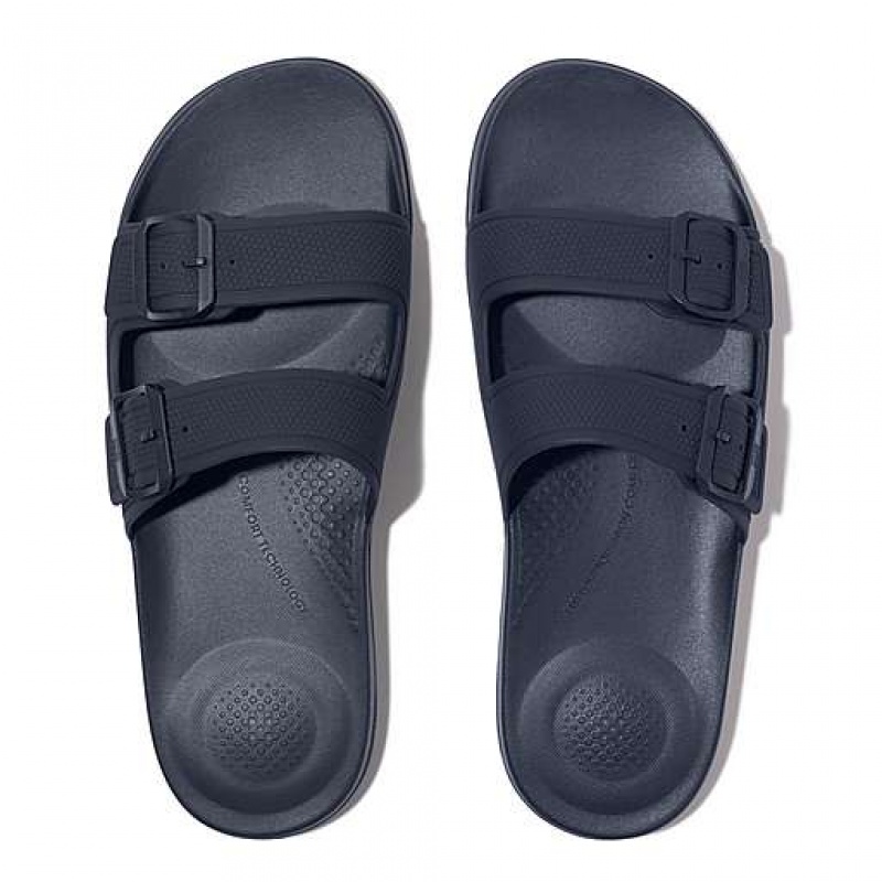 Chanclas FitFlop IQUSHION IQUSHION Two-Bar Hebilla Hombre Azul Marino | JW7023681