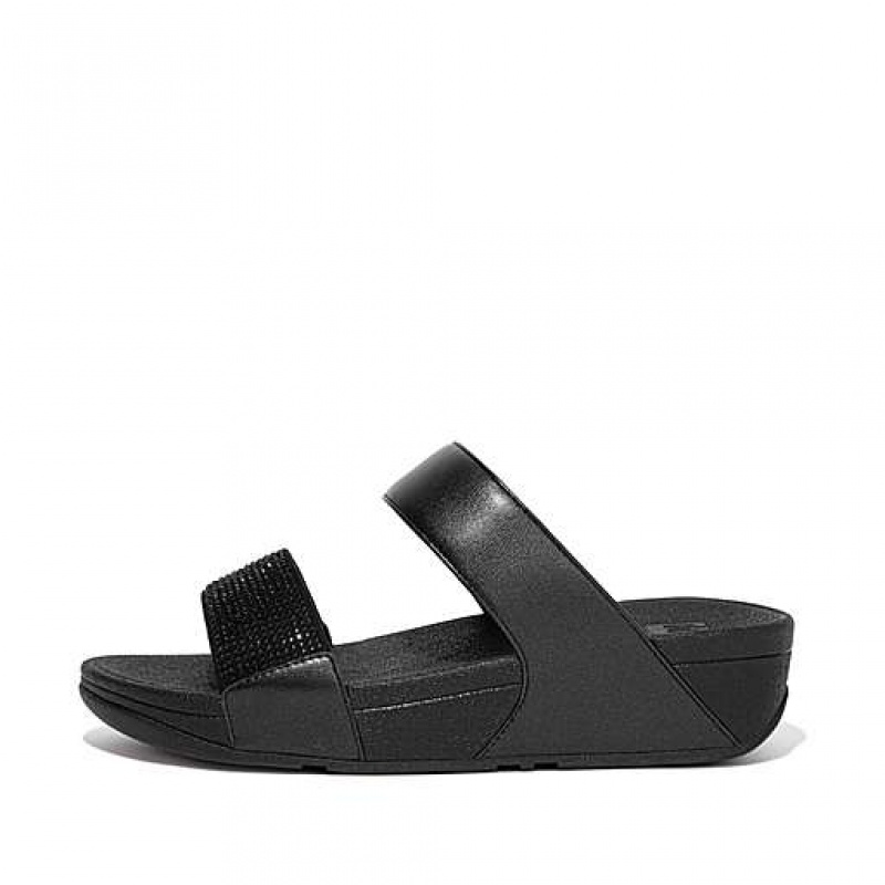 Chanclas FitFlop LULU Crystal Mujer Negras | AZ2071386