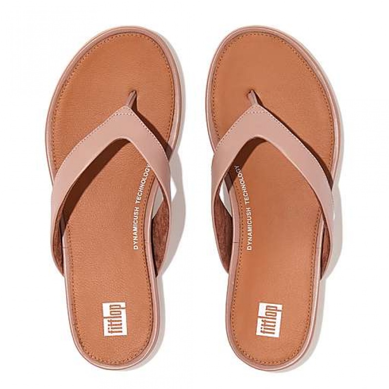 Chancletas FitFlop GRACIE Cuero Mujer Marrones | NT2013968