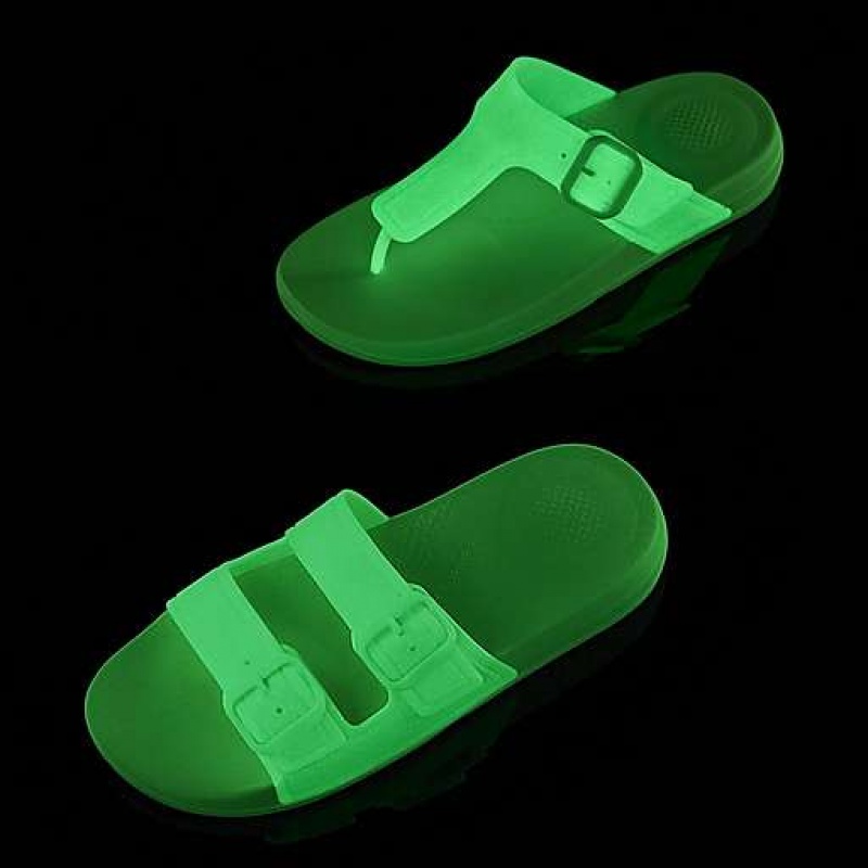 Chancletas FitFlop IQUSHION Glow-In-The-Dark Adjustable Hebilla Mujer Azul Marino | UD4036251