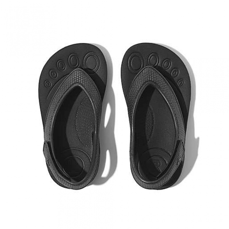 Chancletas FitFlop IQUSHION Shimmer Ergonomic Back-Correa Niños Negras | PR0453827