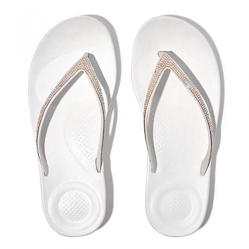 Chancletas FitFlop IQUSHION Sparkle Ergonomic Mujer Kaki | EV3079625