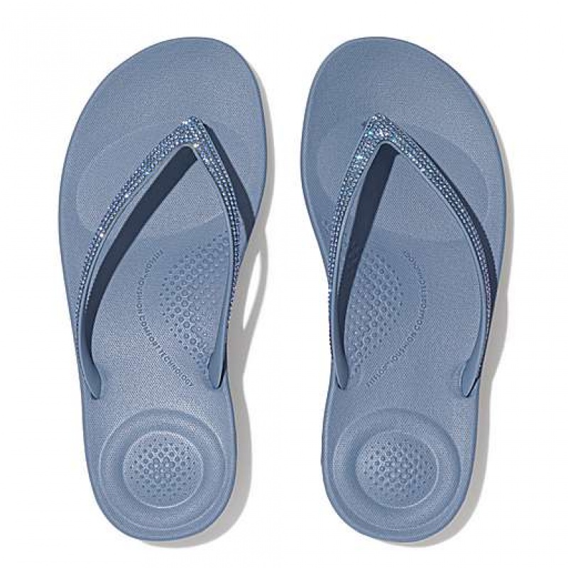 Chancletas FitFlop IQUSHION Sparkle Mujer Azules | YJ9542768