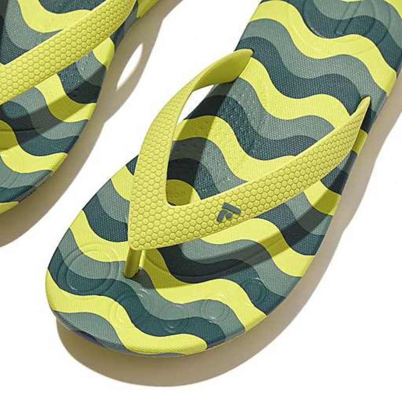 Chancletas FitFlop IQUSHION Wave-Print Ergonomic Niños Lavanda | QM9583721