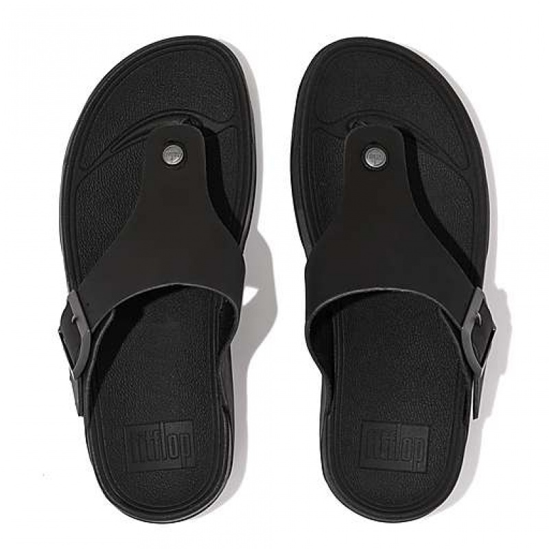 Chancletas FitFlop TRAKK II Hebilla Nubuck Puntera-Posts Hombre Negras | SD9471023