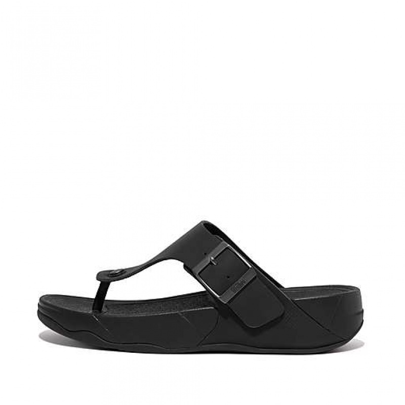 Chancletas FitFlop TRAKK II Hebilla Nubuck Puntera-Posts Hombre Negras | SD9471023