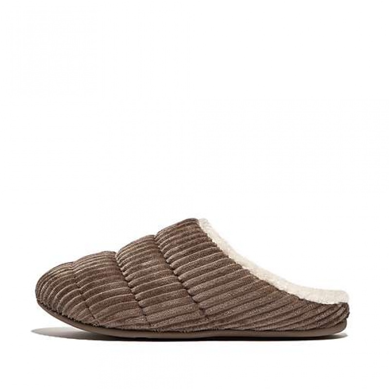 Pantuflas FitFlop CHRISSIE Biofleece-Forro Corduroy Mujer Gris | DG3026184