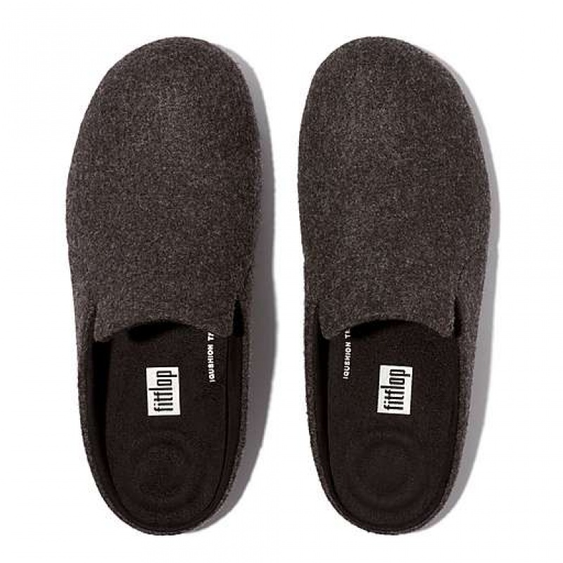 Pantuflas FitFlop CHRISSIE II E01 Haus Felt Mujer Negras | BE7653904