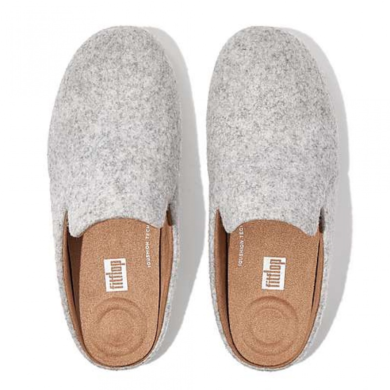 Pantuflas FitFlop CHRISSIE II E01 Haus Felt Mujer Naranjas Blancas | OD1296874