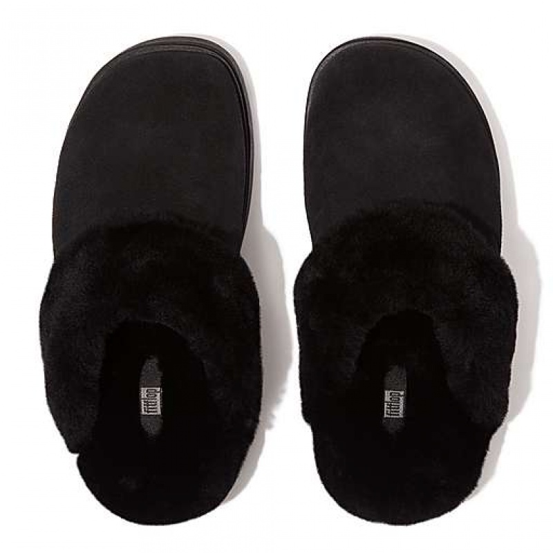 Pantuflas FitFlop GEN-FF Shearling-Collar Gamuza Mujer Verde | OZ9016724