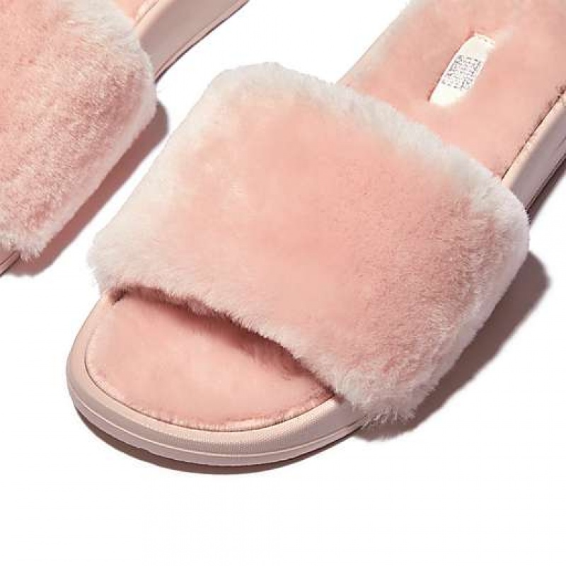 Pantuflas FitFlop IQUSHION Shearling Mujer Negras | TE0593261