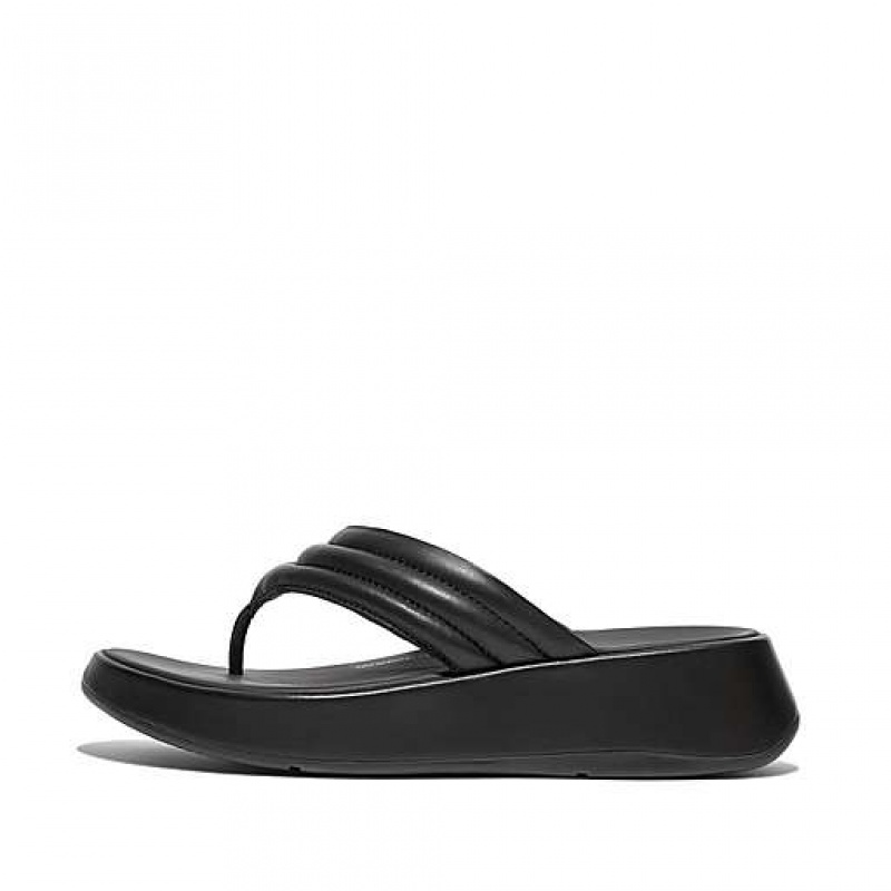 Sandalias FitFlop F-MODE Acolchado Cuero Flatform Puntera-Post Mujer Marrones | WX7054362