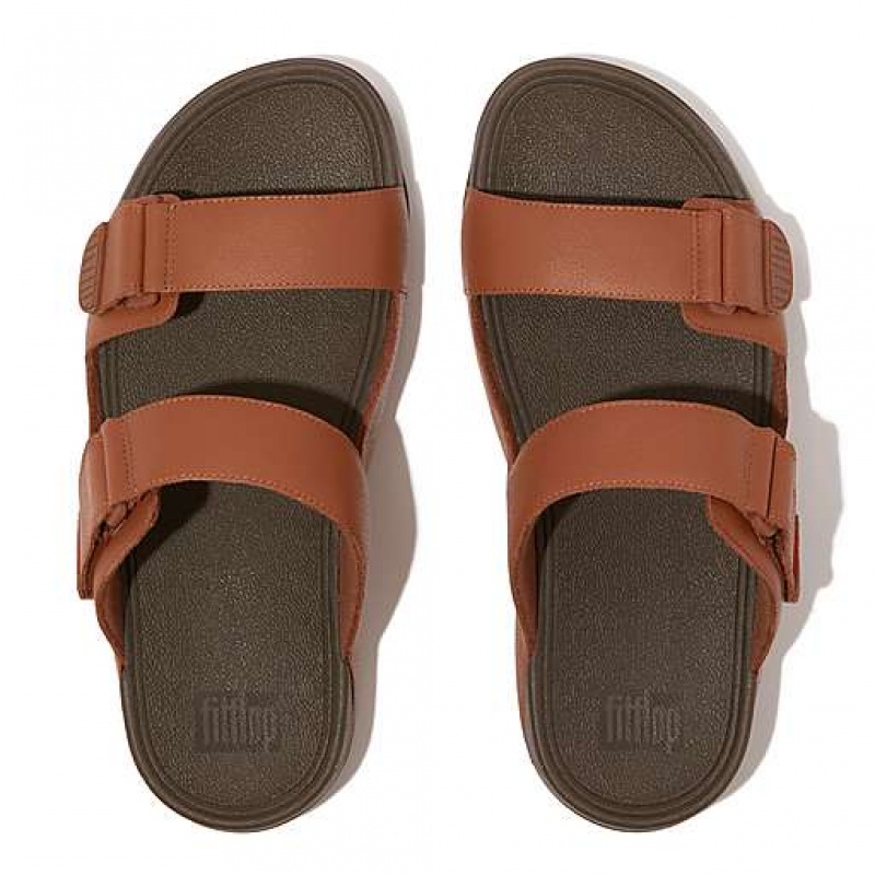 Sandalias FitFlop GOGH Cuero Hombre Negras | YI6840239