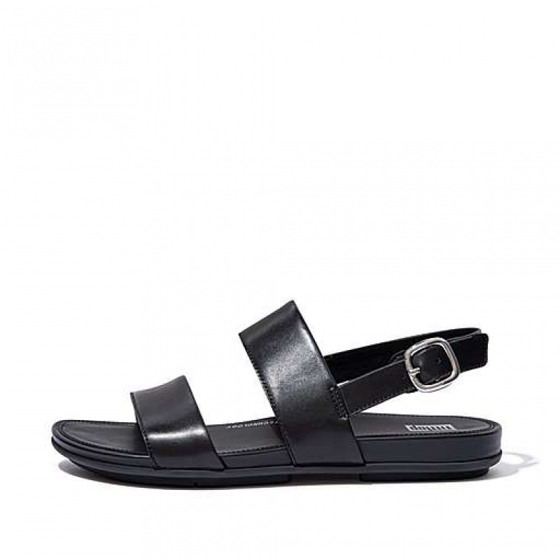 Sandalias FitFlop GRACIE Cuero Back-Correa Mujer Negras | ES6801527