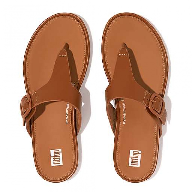 Sandalias FitFlop GRACIE Matt-Hebilla Cuero Puntera-Post Mujer Negras | WQ0758426