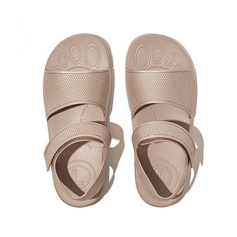 Sandalias FitFlop IQUSHION Shimmer Ergonomic Back-Correa Niños Blancas | ZY2041753