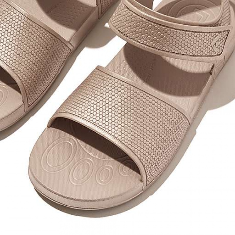 Sandalias FitFlop IQUSHION Shimmer Ergonomic Back-Correa Niños Blancas | ZY2041753