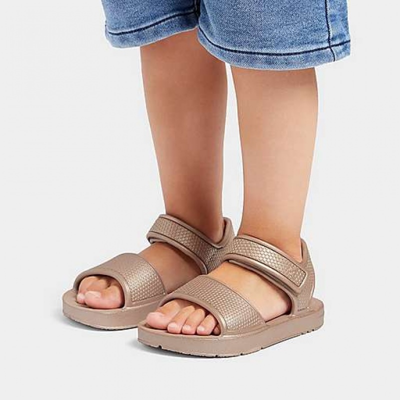 Sandalias FitFlop IQUSHION Shimmer Ergonomic Back-Correa Niños Gris | PA7943061