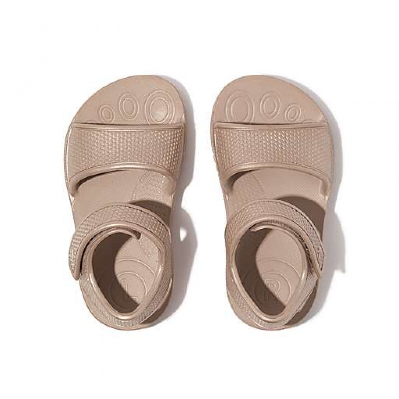 Sandalias FitFlop IQUSHION Shimmer Ergonomic Back-Correa Niños Gris | PA7943061