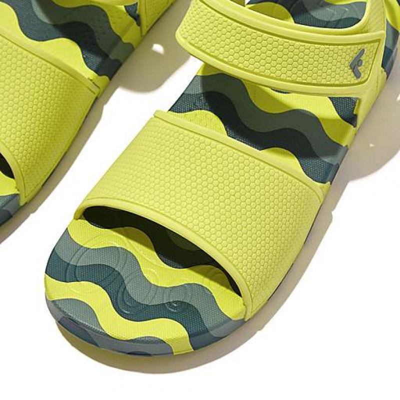 Sandalias FitFlop IQUSHION Wave-Print Ergonomic Back-Correa Niños Blancas | EP9751803