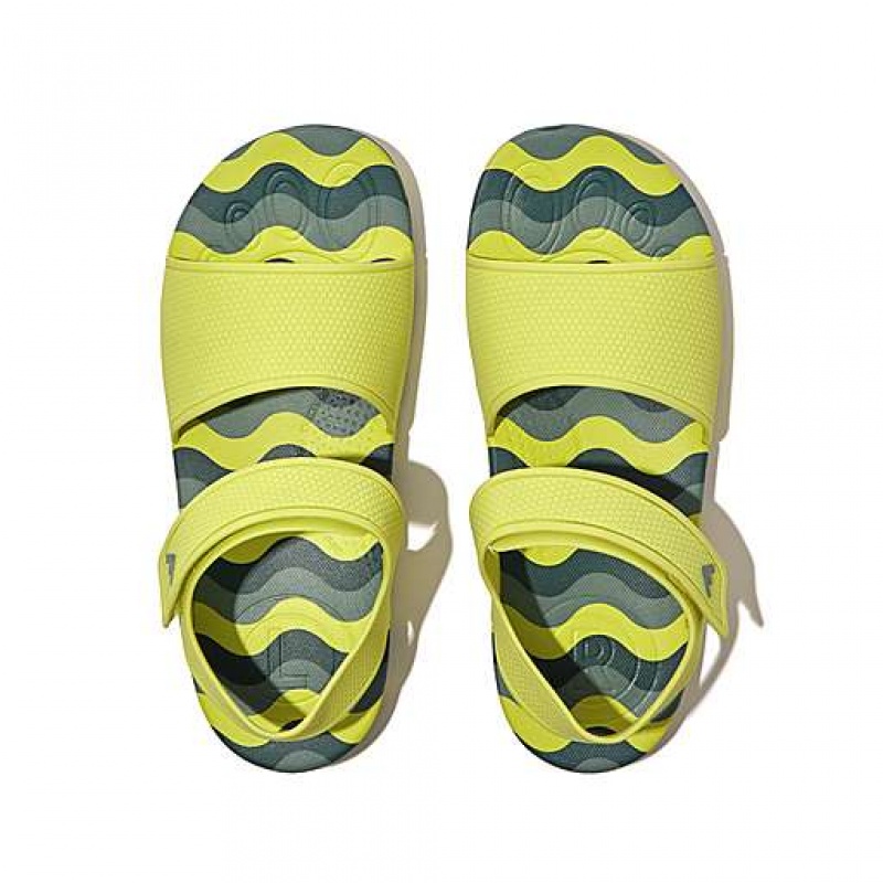 Sandalias FitFlop IQUSHION Wave-Print Ergonomic Back-Correa Niños Blancas | EP9751803