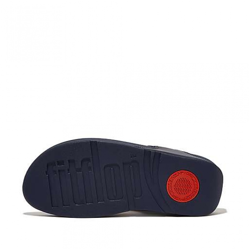 Sandalias FitFlop LULU Cuero Puntera-Post Mujer Negras | VQ6847930