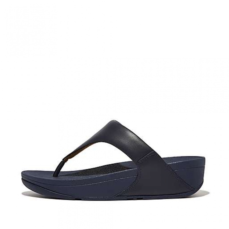 Sandalias FitFlop LULU Cuero Puntera-Post Mujer Negras | VQ6847930