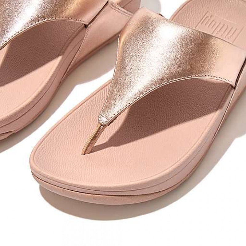 Sandalias FitFlop LULU Cuero Puntera-Post Mujer Gris | MR0193254