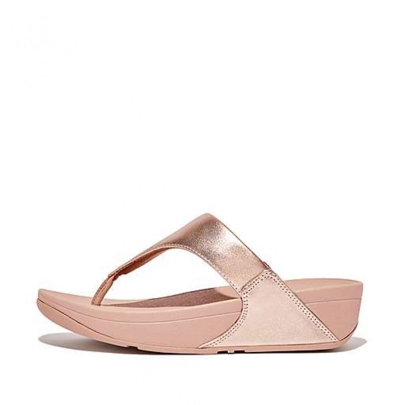 Sandalias FitFlop LULU Cuero Puntera-Post Mujer Gris | MR0193254