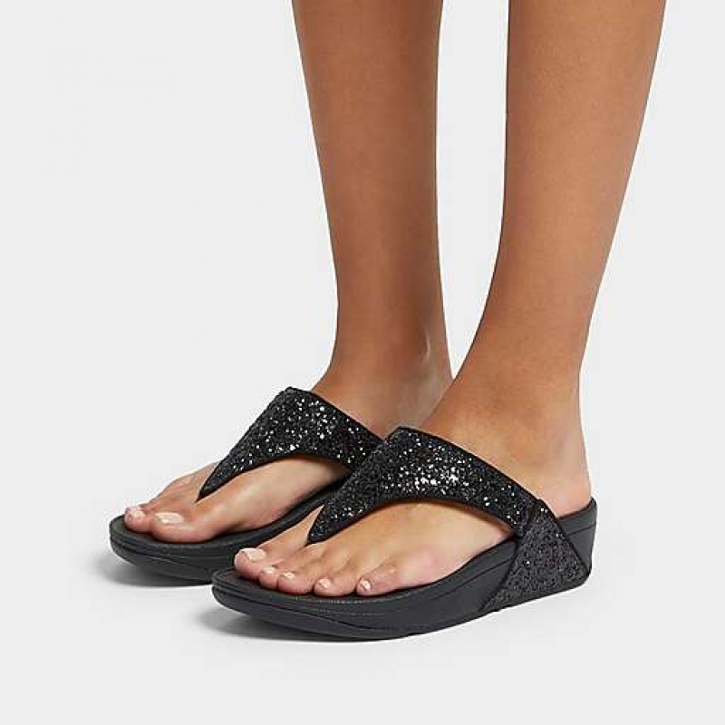 Sandalias FitFlop LULU Glitter Puntera-Post Mujer Gris | LO7250634