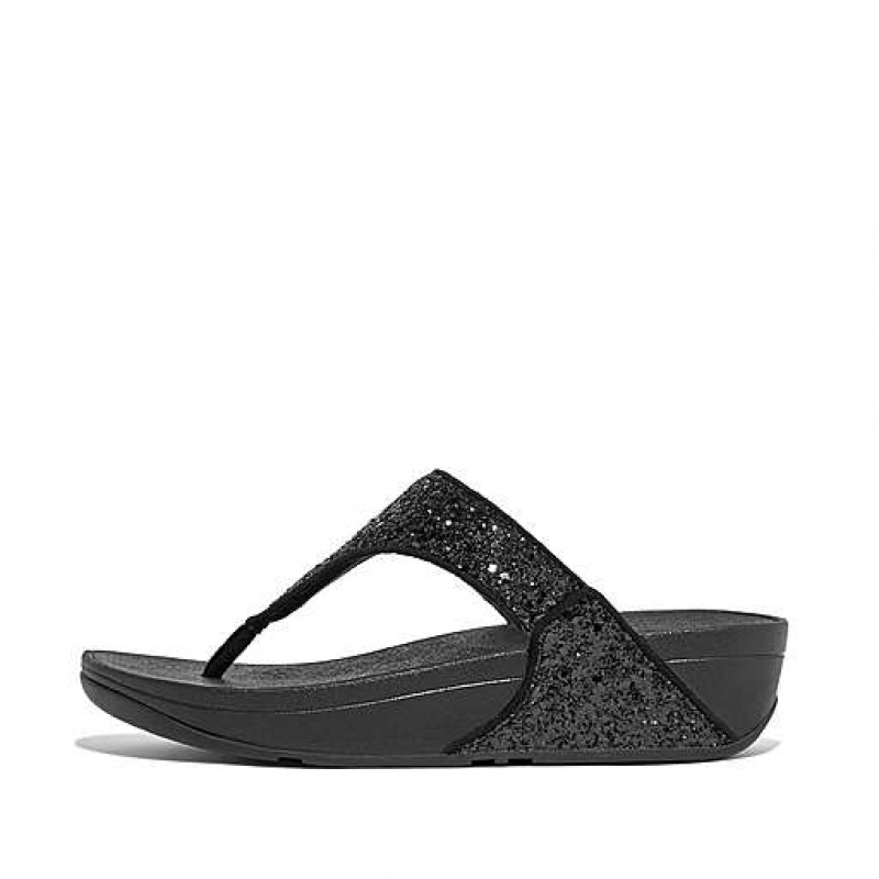 Sandalias FitFlop LULU Glitter Puntera-Post Mujer Gris | LO7250634