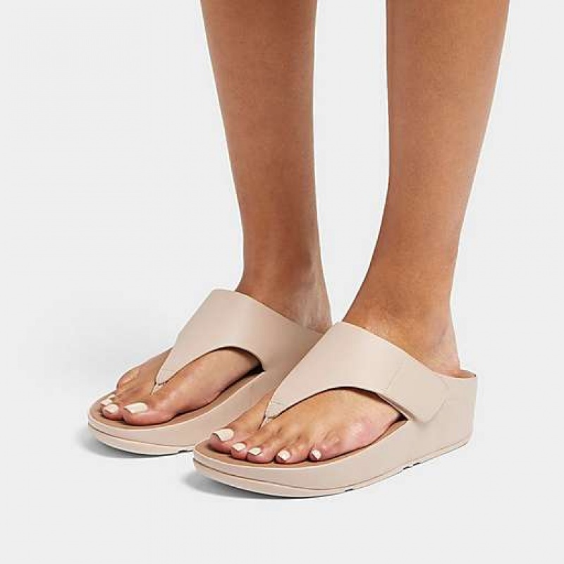 Sandalias FitFlop SHUV Adjustable Cuero Puntera-Post Mujer Negras | FM1087392