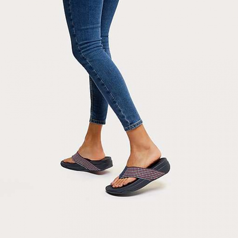 Sandalias FitFlop SURFA Puntera-Post Mujer Azules | YL8403927