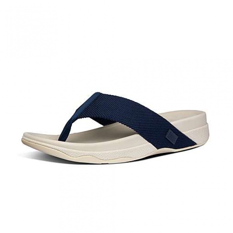 Sandalias FitFlop SURFER Puntera-Post Hombre Metal Rayadas Azul Marino | SU1930426