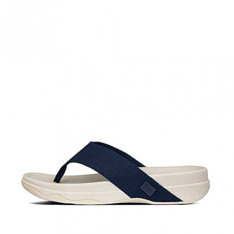 Sandalias FitFlop SURFER Puntera-Post Hombre Metal Rayadas Azul Marino | SU1930426