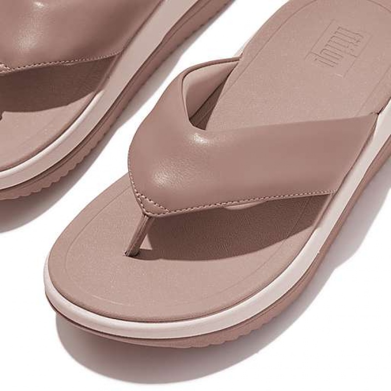 Sandalias FitFlop SURFF Acolchado-Cuero Puntera-Post Mujer Rayadas Azul Marino | HO5809732