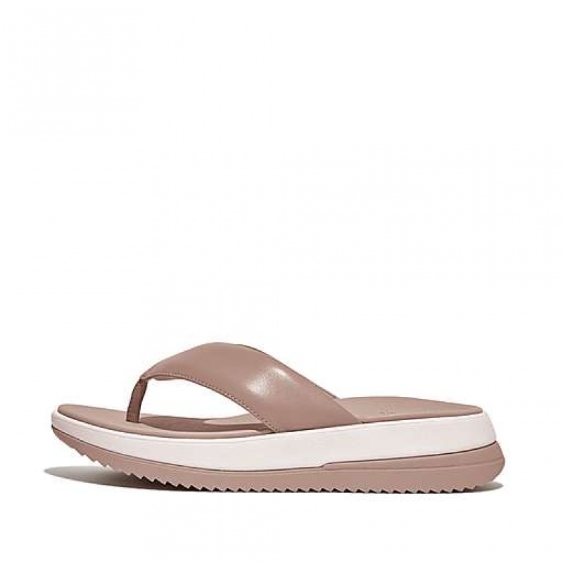 Sandalias FitFlop SURFF Acolchado-Cuero Puntera-Post Mujer Rayadas Azul Marino | HO5809732