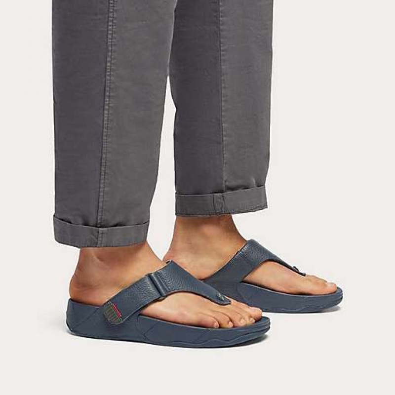 Sandalias FitFlop TRAKK II Cuero Puntera-Post Hombre Gris | OR7692304