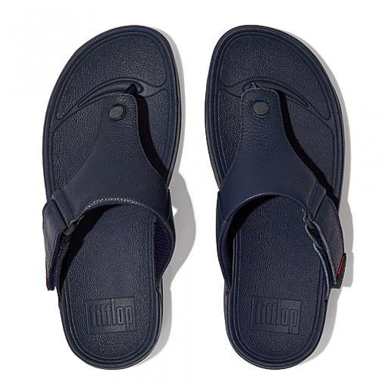 Sandalias FitFlop TRAKK II Cuero Puntera-Post Hombre Gris | OR7692304