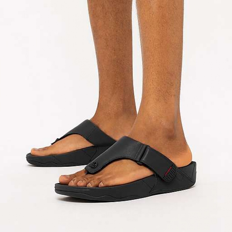 Sandalias FitFlop TRAKK II Cuero Puntera-Post Hombre Limón | YA8241367