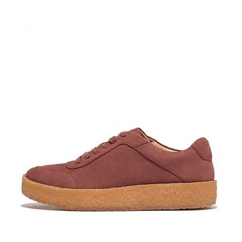 Zapatillas FitFlop RALLY Tumbled-Nubuck Crepe Mujer Blancas Naranjas | AY9023145